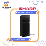 PROMO Kulkas 2 Pintu Sharp  SJ 426GI MK 338 Liter Inverter Pintu Kaca