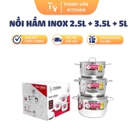 304 stainless steel multi-purpose pot with 3 stainless steel bottom and lid Extreme Infinity combo o