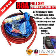Car Power Amplifier Cable Set 8GA Full Set Power Hot Cable Grounding Cable RCA Cable 60amp Fuse Box