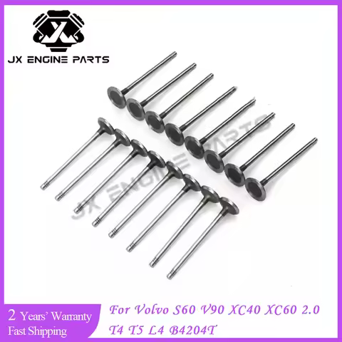 B4204T Engine Intake & Exhaust Valve Set For Volvo 2.0 S60 S80 S90 V40 V60 V70 V90 XC60 XC70 XC90 2.