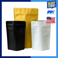 50pcs Black/White/Gold Aluminium Zip Lock Pouch Stand Up Packaging Bag/Metallized Aluminium Foil