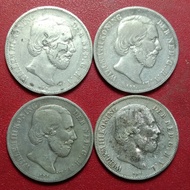koin silver perak Belanda 1 Gulden raja Willem 3 1863