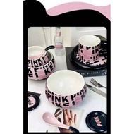 [ Str ] Littleapple_O Hampers Plates Bowls / Blinker / BlackPink Tableware Dinner Plates / Black Pin