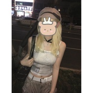 Cute Women's Vest Underwear Top Clothing Short Version y2k y2k Millennium American Style y2k Small C