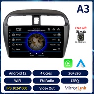 Acodo 2Din 8G RAM 128G ROMวิทยุติดรถยนต์สำหรับMitsubishi Mirage Attrage 2012-2018 Mirror Linkเครื่องเล่นมัลติมีเดีย 2*16EQ DSP IPSหน้าจอสัมผัสเครื่องเสียงรถยนต์สเตอริโอWifi 4G 8Cores AM RDS FMบลูทูธพัดลมระบายความร้อนPlug And Play Headunitควบคุมพวงมาลัย