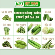 Combo 10 Gói Hạt Giống Rau Củ Quả Dây Leo Trồng Chậu H2T FARM Dễ Trồng Quanh Năm Nảy Mần Tốt