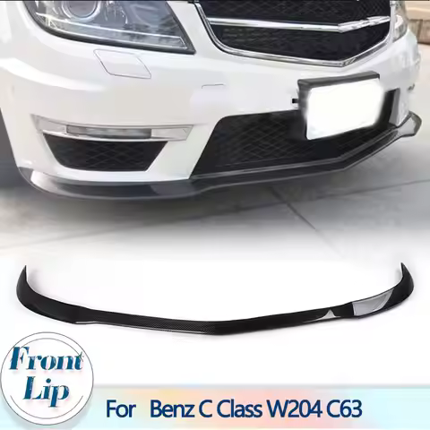 Carbon Fiber Car Front Bumper Lip Spoiler for Mercedes Benz C Class W204 C204 C63 AMG Only 2012-2014