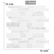 Self Adhesive Peel and Stick Tile for Kitchen Backsplash Vinyl Tiles Sticker 3D Wall Tiles Sticker in Upgrade Thicker Design 12"x12" -1 sheet