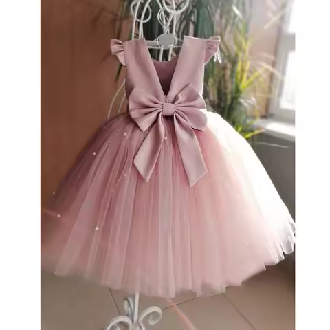4-9T Infant Girls Princess Tutu Dress Toddler Kid Baby Formal Clothes Wedding Performance Outfit Bir