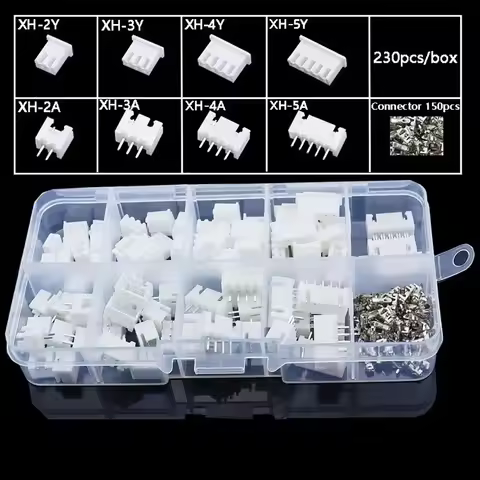 230Pcs XH2.54 2.54mm Pitch Terminal 2p 3p 4p 5pin Male And Female Pin Connector 4 Value Housing Kit 