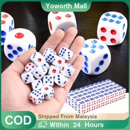 100pcs 15mm Dadu Putih Kecil / Acrylic White Dice / 6 Sided Spot Dice / Game KTV Club Dice