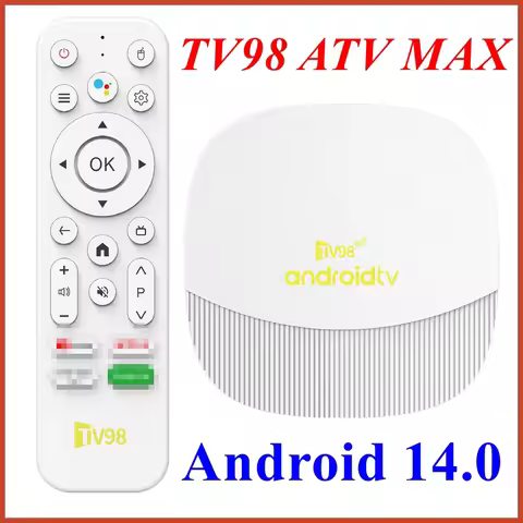 TV98 ATV MAX Android 14 TV Box Allwinner H313 2GB 8GB Wifi6 BT 4K Full HD AV1 Smart Media Player wit