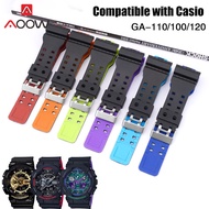 Resin Sport Strap for Casio G-SHOCK GA-100 110 GD-120 GLS-100 Matte Double Color Sport Waterproof Men TPU Replacement Watch Band
