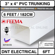 【PVC With Double Tape】6FT 3x4 PVC Trunking Casing With Tape / Electrical Casing Trunking Wire Casing