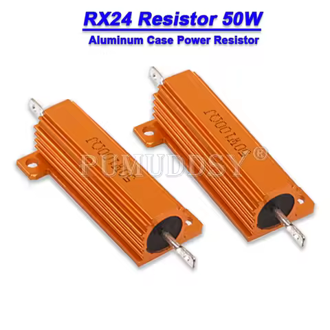 RX24 50W Aluminum Power Metal Case Wirewound Resistor 0.01 ~ 100K 0.1 0.5 1 1.5 2 6 8 10 20 100 150 