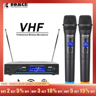 BOMGE V-230 2 Channel Handheld Wireless Karaoke Microphone System Professional Mic For Party Meeting Church Show Family KTV