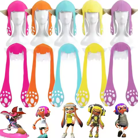 Game Splatoon 2 Inkling Squid Cosplay Cute Hat Winter Balaclava Halloween Party Adult Kids Cap Costu