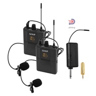 UHF Wireless Microphone System with Microphone Body-pack Transmitter and Receiver 6.35mm Plug with 3.5mm Adapter for Speaker Audio Mixer DVD [ppday]
