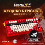 PRESS PLAY X Demon Slayer ESSENTIAL75HE KYOJURO RENGOKU Edition 75% Rapid Trigger Hall Effect Keyboa