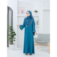 [ Jubah Abaya Teal Blue ] ABAYA ULFA + SHAWL EXCLUSIVE