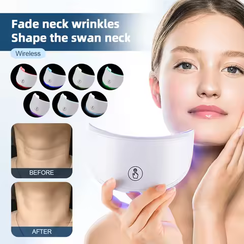 Neck LED Mask 7 Colors Photon Anti-Wrinkle Skin Brightening Neck Beauty Mask Skin Tightening Neck Wr
