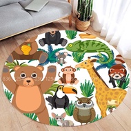 Cartoon Zoo Carpet Cute Animal Carpet Children'S Bedroom Non-Slip Play Area Floor Mats Home Living Room Decorative Floor Mats