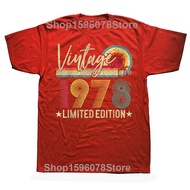 Funny Vintage 1978 47th Birthday Gift 47 Years Old Limited Edition T Shirts Cotton Streetwear Short 