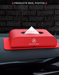 BENZ Leather Car Tissue Box Holder for Mercedes Benz W211 W203 W204 W124 W210 W220 W201 car accessor