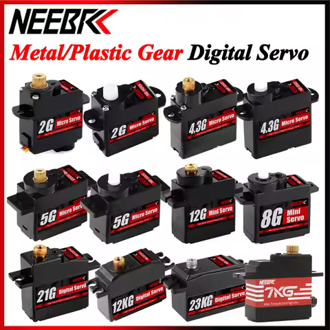 NEEBRC 2g 4.3g 5g 8g 12g 21g 7kg 12kg 23kg Digital Servo for 1/10 1/12 1/16 1/18 RC Car Crawler Plan
