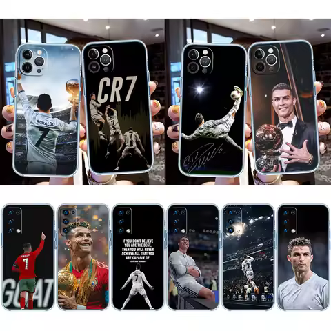 IM16 C-Cr7 Transparent Phone Case for Motorola Moto G7 G8 G9 G84 G85 G73 G24 G15 Z2 Play Power Plus