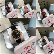 FOSSIL Women Men Watch Premium Jam Tangan Wanita Stainless Steel Classic Analog full set