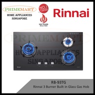 Rinnai RB93TG 3 Burner Built in Glass Gas Hob * 1 YEAR WARRANTY