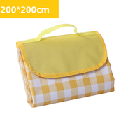 全城熱賣 - 超輕便攜可折疊野餐墊沙灘墊（黃色格子）（200*200cm）