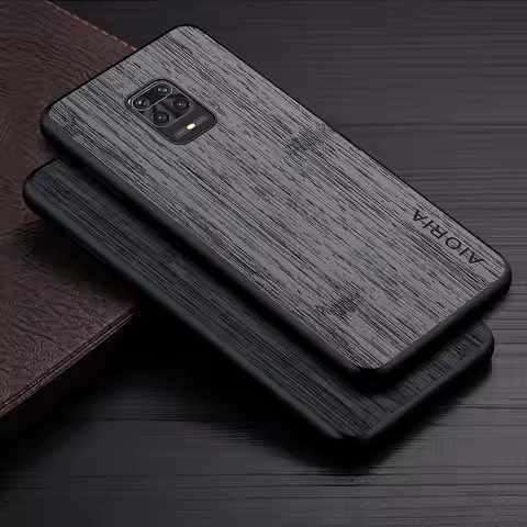 Case for Xiaomi Redmi Note 9 pro 9S 10 Lite 10 funda bamboo wood pattern Leather new phone cover Lux