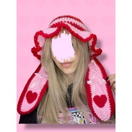 HANDMADE BUNNY BUCKET HAT/BUNNY HAT/RABBIT BEANIE HAT CUTE BEANIE HAT VIRAL/ KOREAN FASHION AESTHETI