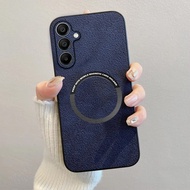 Luxury Magnetic Case for Samsung A15 5G / 15 4G Leather Magsafe Protect Camera