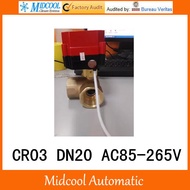 ☁CWX-60P brass motorized ball valve 3/4\" DN20 micro electric valve AC85-265V electrical control R❦