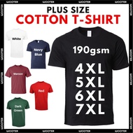 NEW IN (4XL-7XL) 190gsm Plus Size Cotton T Shirt Lelaki Plus Size Baju Lelaki Baju Cotton WOOTER