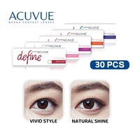 (30 pcs) Acuvue Define Daily Disposable Silicone Hydrogel Cosmetic Color Contact Lenses 1/3