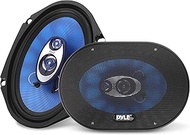 6” x 8” Car Sound Speaker (Pair) - Upgraded Blue Poly Injection Cone 3-Way 360 Watts w/Non-fatiguing
