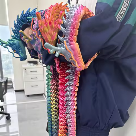 Extra Large 88cm 3D Printed Dragon Model Joint Movable Desktop Figurer Lucky Festive Home Office Orn