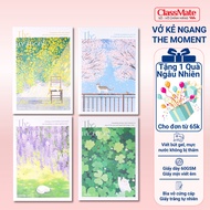 Horizontal Notebook, Dotted Horizontal Line B5 Notebook 80 Pages, The Moment Waterproof Cover Writin