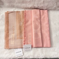 Coach 薄款 頸巾 Scarf 粉紅色 馬車logo CC logo