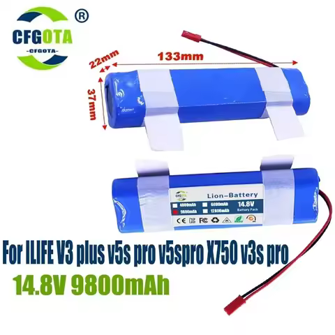 100%Original For ILIFE V3 plus v5s pro v5spro X750 v3s pro 14.8V 12800mAh Rechargeable Battery Robot