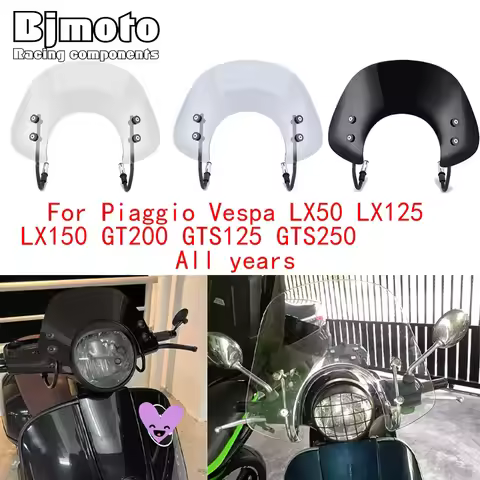 Windscreen Windshield For Piaggio Vespa LX50 LX125 LX150 GT200 GTS125 GTS250 All years LX 50 125 150