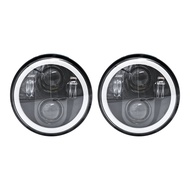 wsustore--2X 5.75 LED Headlight 5-3/4 Motorcycle Headlight with White DRL for Sportster Iron 883 Dyn