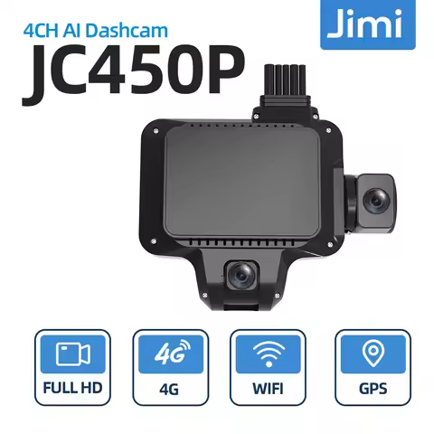 Jimi JC450P 4G AI DashCam 4 Channels Live Video Real Time GPS Tracking Smart Alerts Cloud Storage Wi