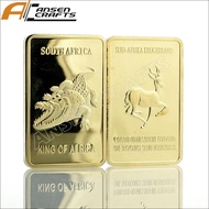 new 1 Oz Gold Plated Bar King of Africa Lion/Elephant/ Crocodile South Africa Krugerrand Bullion I