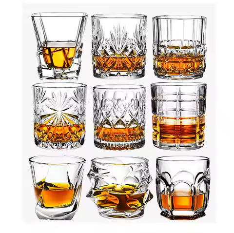 Fashion Whiskey Glasses, Scotch Whisky, Bourbon, Cocktails, RUM, Durable Whiskey Glasses