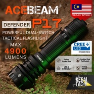 ACEBEAM Defender P17 - 4900 Lumens Flashlight - CREE XHP70.3 HI LED - ORIGINAL - Ready Stock in MALA